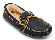 SHEEPSKIN lined moose slipper black